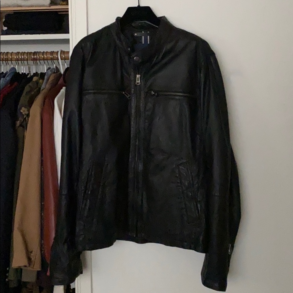 Leather motorcycle jacket